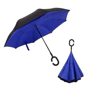BigPlayer Unisex Windproof Upside Down Reverse Umbrella with C-Shaped Handle and UV Protection (Multi color)Squl Tech