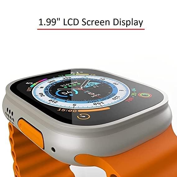 SQUL T800 Ultra Smart Watch 1.99" Series 8 HD Display - Campatible for Apple & Android -Bluetooth Call, Fitness Tracker, Voice Assistance (Orange) - Squl Tech