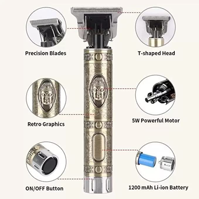 DREHOTRY Golden Buddha Style Trimmer For Men Professional Hair Clipper, Adjustable Blade Clipper, Retro Oil Head Close Cut Precise hair Trimming MachineSqul Tech