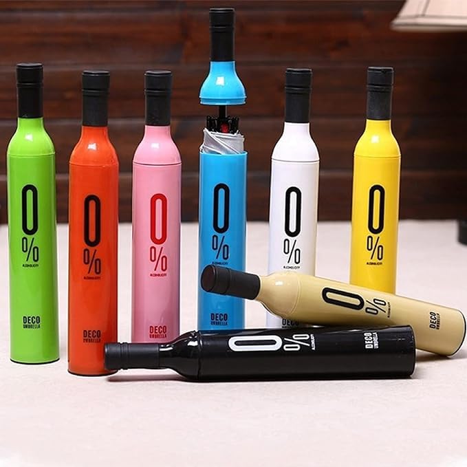 FUTRONICS Folding Portable Umbrella with Bottle Cover for UV Protection & Rain Umbrella Mini TravelSqul Tech