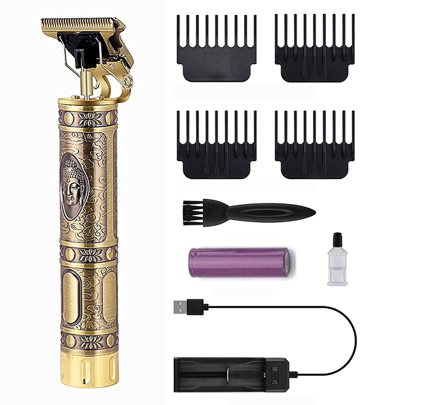 DREHOTRY Golden Buddha Style Trimmer For Men Professional Hair Clipper, Adjustable Blade Clipper, Retro Oil Head Close Cut Precise hair Trimming MachineSqul Tech