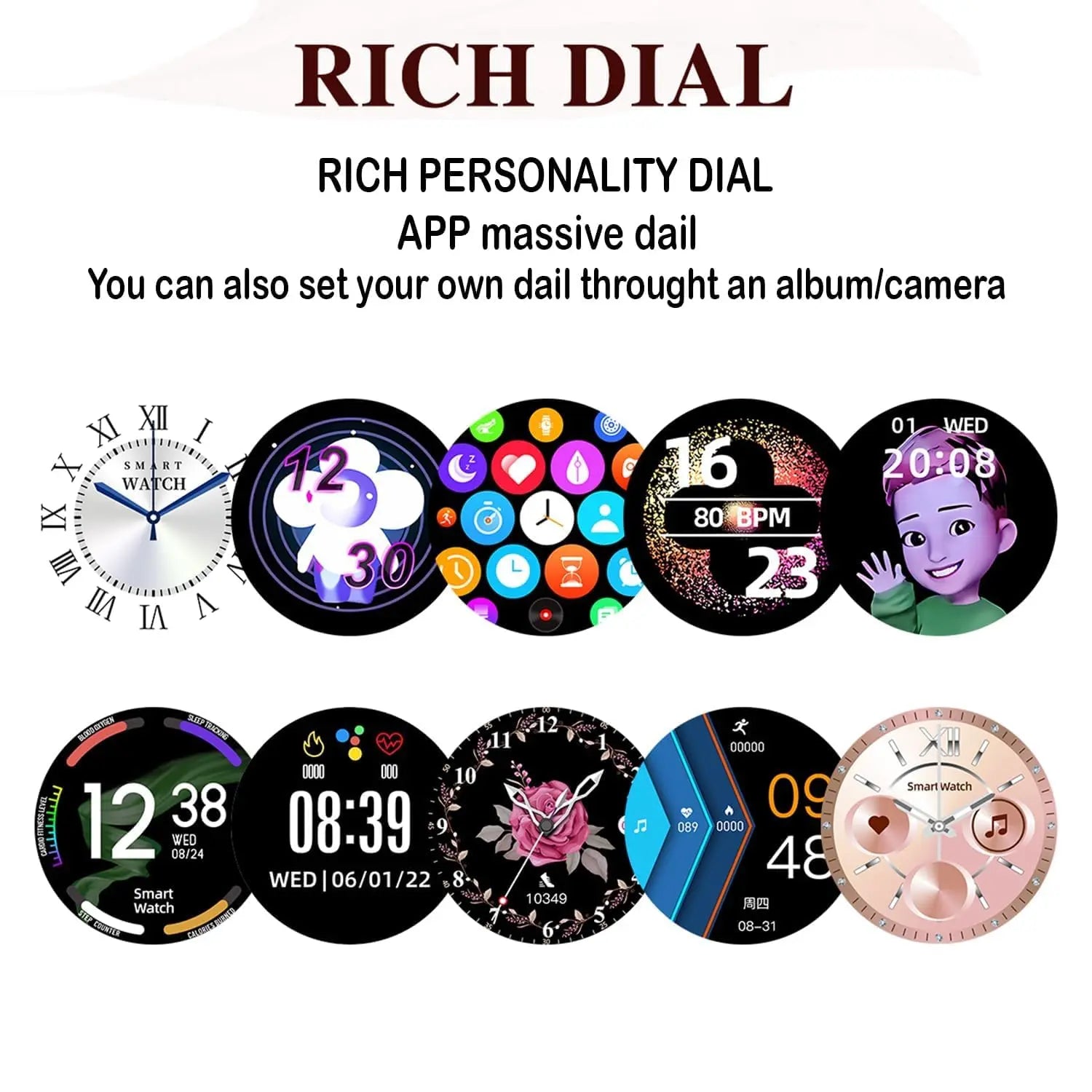 SQUL Gen 9 Diamond Strap HD Display Smartwatch, Rose Gold Strap Design for Both Men and Women. Enjoy The Convenience of Dual Straps - Squl Tech