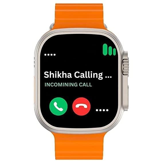 SQUL T800 Ultra Smart Watch 1.99" Series 8 HD Display - Campatible for Apple & Android -Bluetooth Call, Fitness Tracker, Voice Assistance (Orange) - Squl Tech 