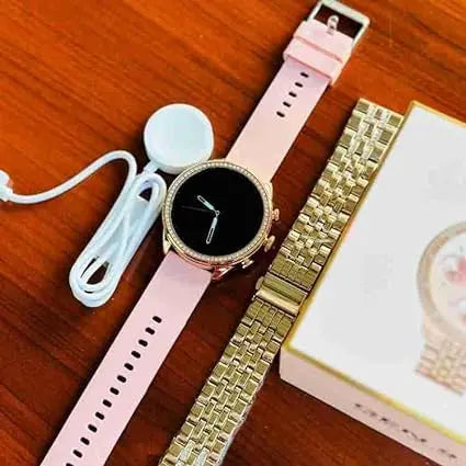 SQUL Gen 9 Diamond Strap HD Display Smartwatch, Rose Gold Strap Design for Both Men and Women. Enjoy The Convenience of Dual Straps - Squl Tech 