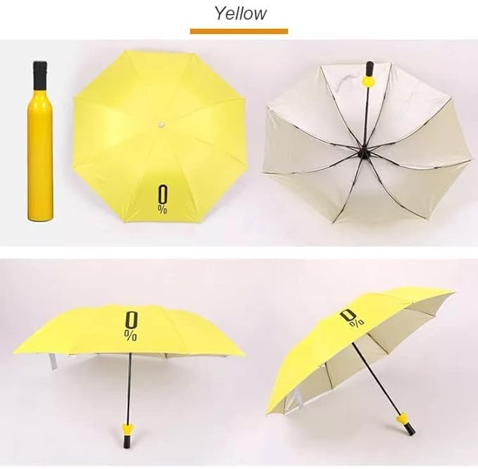 FUTRONICS Folding Portable Umbrella with Bottle Cover for UV Protection & Rain Umbrella Mini TravelSqul Tech