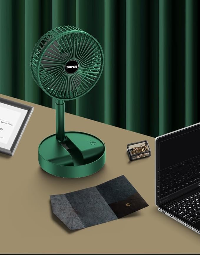 SQUL Powerful Rechargeable Table Fan with Height and 3 speed Adjustable Folding Telescopic Table Fan | Table Fans, Table Fan for Office Desk - Squl Tech 