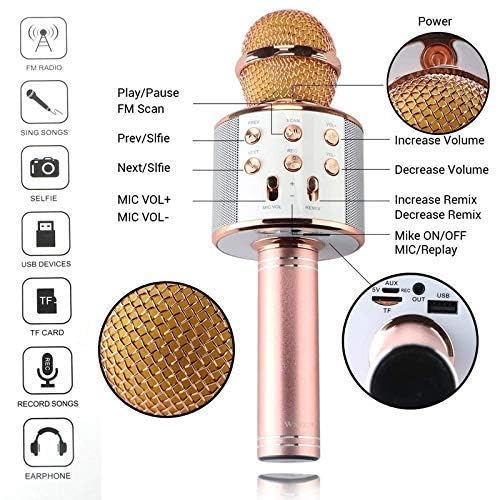 SQUL Wireless Mic Advance Handheld Wireless Singing Mike Multi-Function Bluetooth Karaoke Mic with Microphone Speaker for All Smart Phone - Squl Tech 