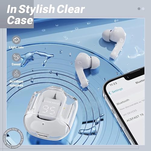SQUL Earbuds Transparent Case, Smart ENC, 4-5 Hrs Total Playtime, Talk Time 5 Hrs,Gaming Mode Sound with LED Digital Display,Voice Assistant Support. - Squl Tech 