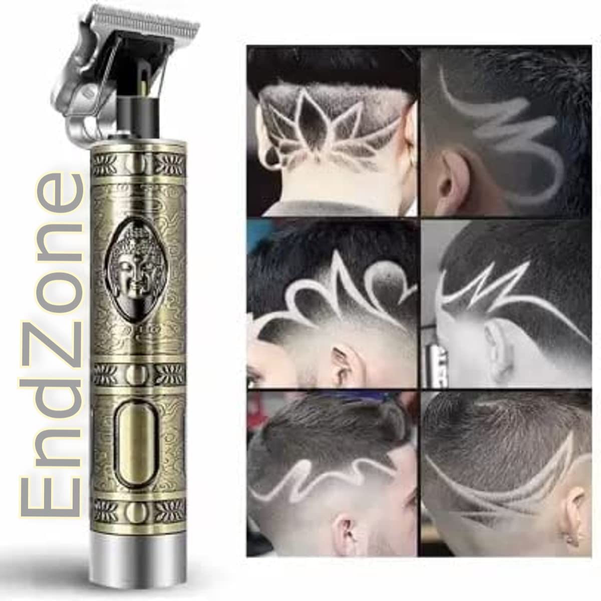 EndZone | Buddha Smart Beard Trimmer - Power adapt technology for Face, Head and Body Men & Women trimming||120 min run time with Quick Charge (Gold)Squl Tech