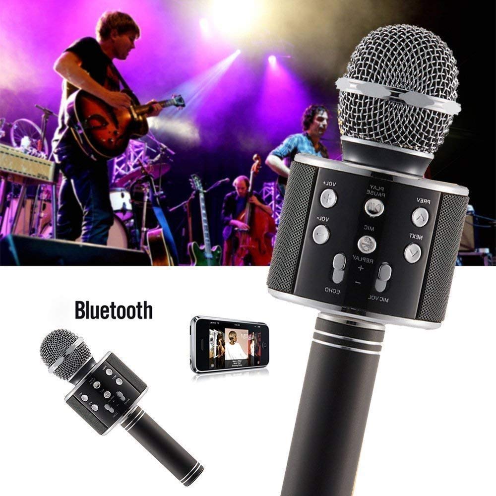 SQUL Wireless Mic Advance Handheld Wireless Singing Mike Multi-Function Bluetooth Karaoke Mic with Microphone Speaker for All Smart Phone - Squl Tech 