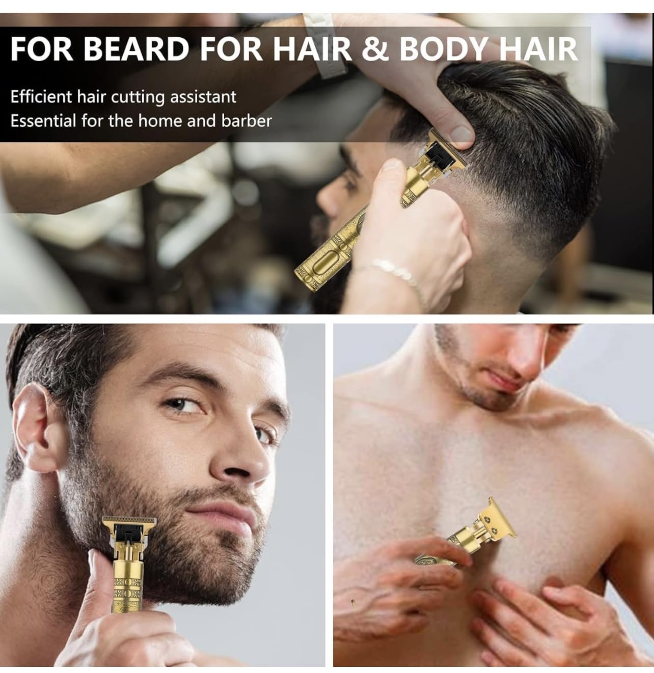 EndZone | Buddha Smart Beard Trimmer - Power adapt technology for Face, Head and Body Men & Women trimming||120 min run time with Quick Charge (Gold)Squl Tech